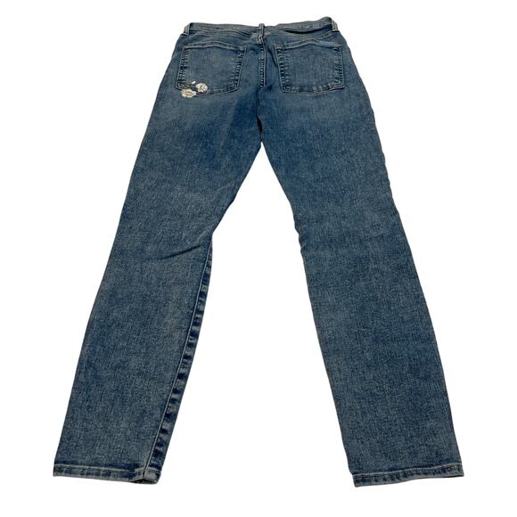 M164 7 FOR ALL MANKIND Women's High Waist Ankle Skinny Jeans Floral Size 26 - Picture 2 of 16